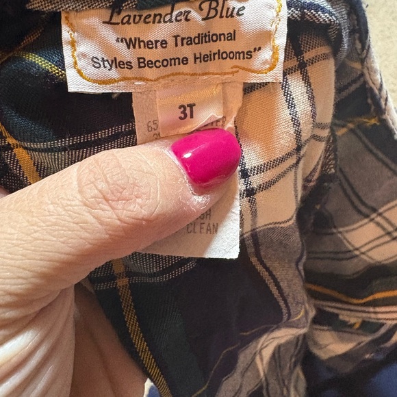 Lavender Blue vintage boys plaid 3t outfit - Picture 7 of 8